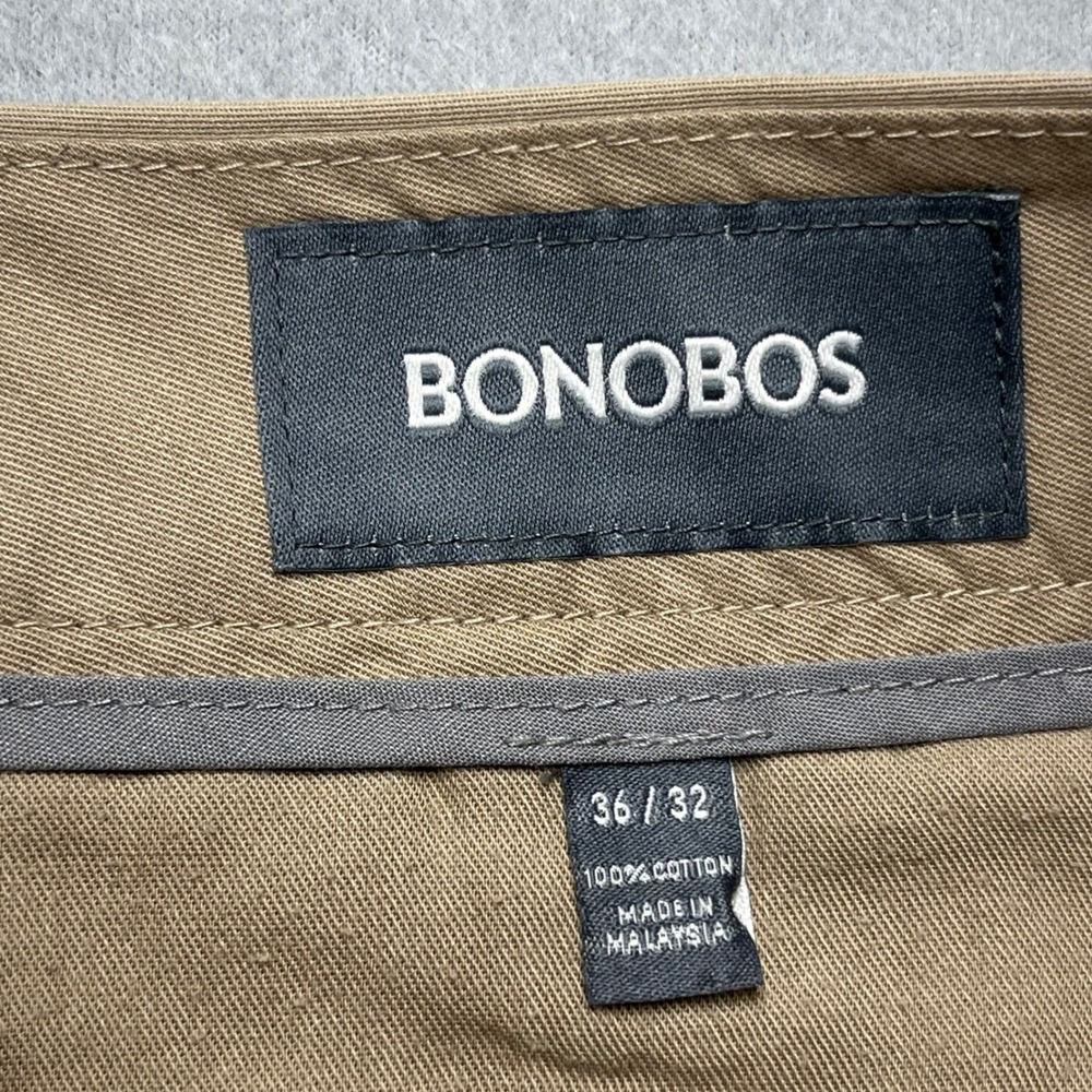 Bonobos Weekday Warrior Dress Chino Pants Men 36x32 Khaki Tan Straight Leg 11600